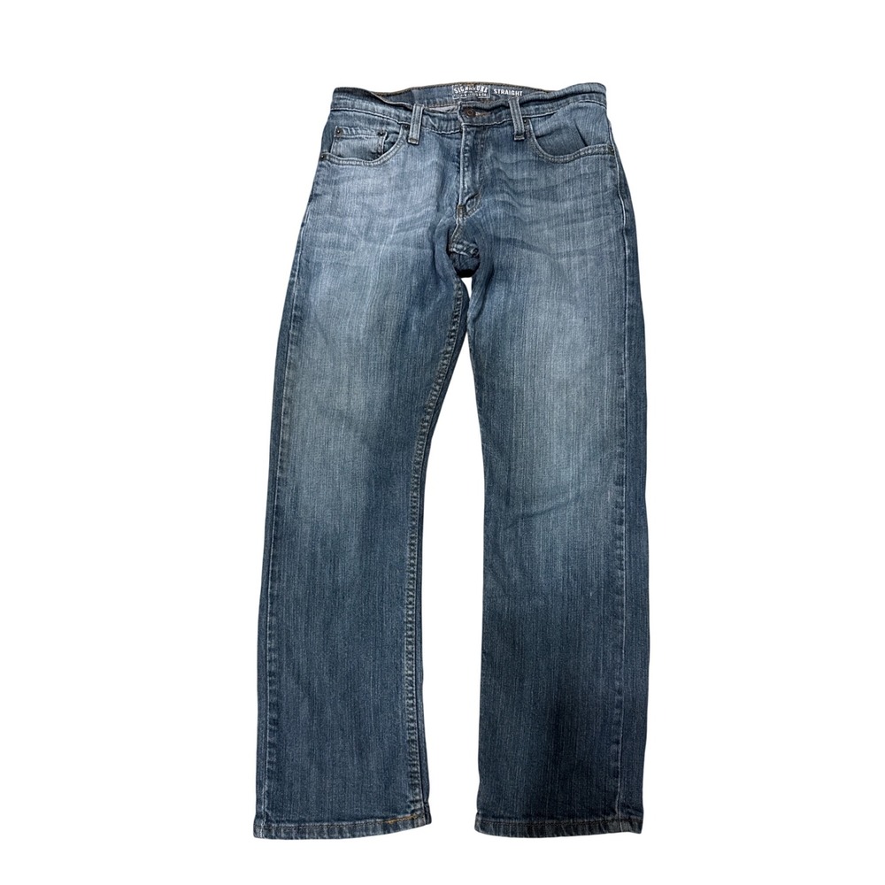 Signature Levi Strauss & Co. Mens Straight Jeans W30 L30 Blue Denim
